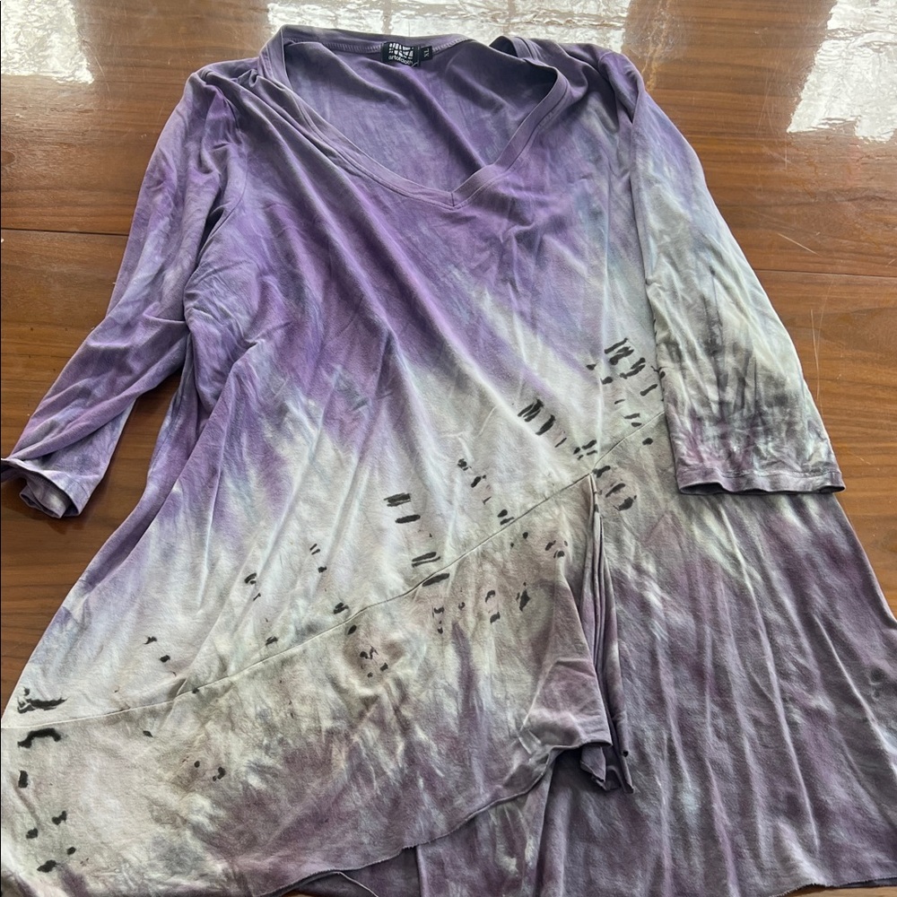 Purple and Gray Women's Tunic Top